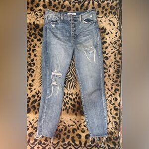 Eunina Light Blue High-Rise Skinny Cropped Jeans